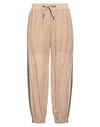 Brunello Cucinelli Woman Pants Sand Size L Cotton, Elastane, Ecobrass In Beige