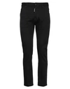 DSQUARED2 DSQUARED2 MAN JEANS BLACK SIZE 32 COTTON, ELASTANE, CALFSKIN