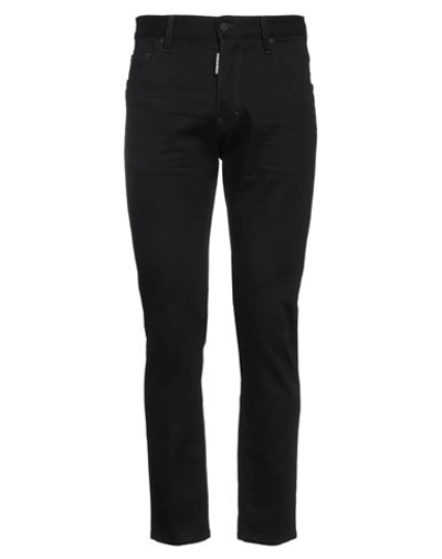 Dsquared2 Man Jeans Black Size 30 Cotton, Elastane, Calfskin