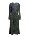 Ottod'ame Woman Midi Dress Dark Green Size 6 Viscose