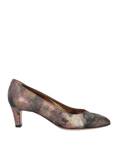 A.testoni A. Testoni Woman Pumps Lead Size 7.5 Soft Leather In Grey