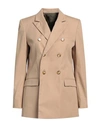 Super Blond Woman Suit Jacket Sand Size 4 Cotton In Beige