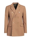 Super Blond Woman Suit Jacket Camel Size 8 Cotton In Beige