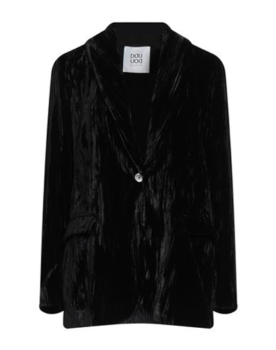 Douuod Woman Suit Jacket Black Size 8 Polyester