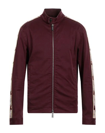 Dsquared2 Man Jacket Burgundy Size 42 Cotton, Elastane In Red
