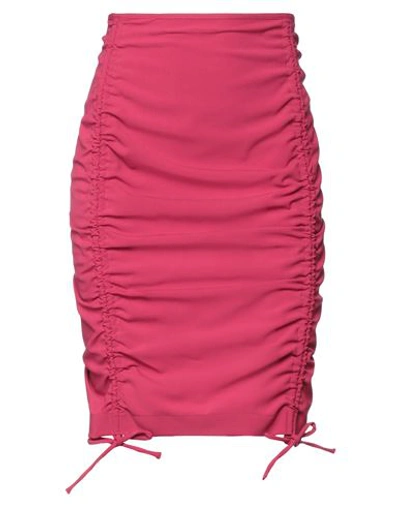 Dondup Woman Mini Skirt Magenta Size 6 Polyester, Virgin Wool, Elastane