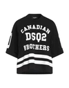 Dsquared2 Printed Cotton Jersey T-shirt In Black