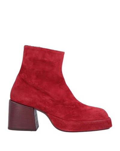 Marsèll Woman Ankle Boots Red Size 8 Soft Leather