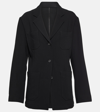 Totême Slim Linen Blazer In Black