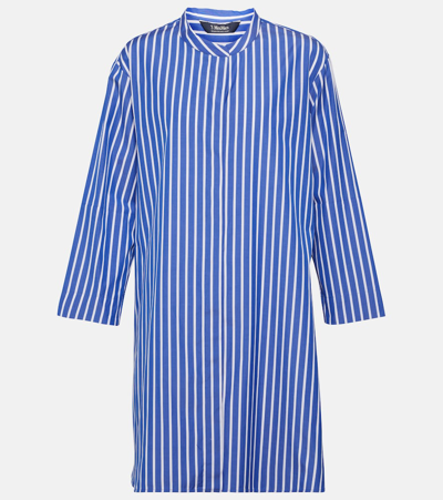 's Max Mara Rovigo Cotton Poplin Striped Long Shirt In Blue,white