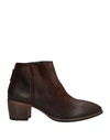 Preventi Woman Ankle Boots Dark Brown Size 9 Soft Leather In Brown
