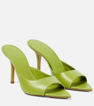 Gia Borghini Perni 04 Uni Leather Mules In Green