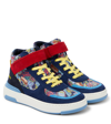 MARC JACOBS PRINTED SUEDE HIGH-TOP SNEAKERS