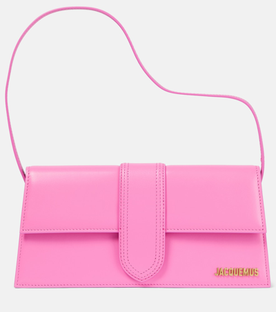 Jacquemus Le Bambino Long Leather Shoulder Bag In Pink