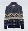Brunello Cucinelli Mélange Cashmere Cardigan With Inlays In Multicoloured