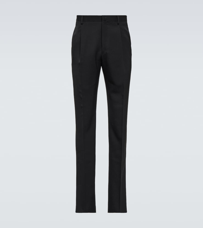 Lanvin Wool Straight Pants In Black