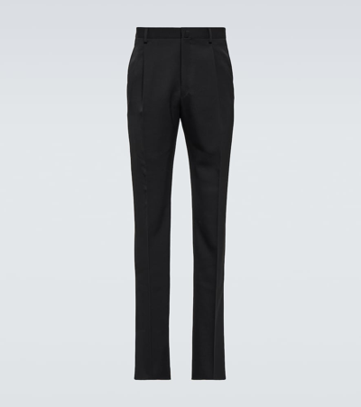 Lanvin Wool Straight Trousers In Black