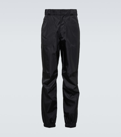 Prada Re-nylon Barrel-leg Pants In Black