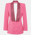 Area Embellished Wool Tuxedo Mini Dress In Pink
