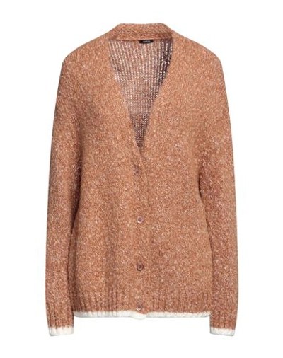 Aspesi Woman Cardigan Brown Size 4 Polyester, Alpaca Wool, Cotton, Polyamide