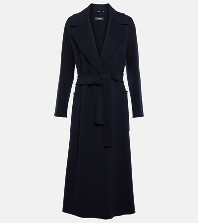 's Max Mara Paolore Wool Robe Coat In Midnight Blue