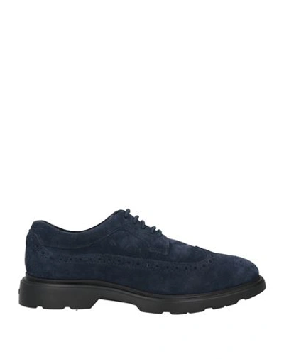 Hogan Man Lace-up Shoes Navy Blue Size 10.5 Soft Leather