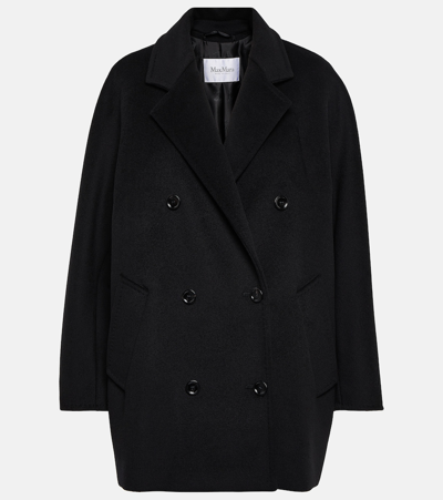Max Mara Rebus Double-breasted Coat In Black