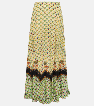 Etro Printed High-rise Maxi Skirt In Green