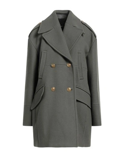 Pinko Woman Coat Dark Green Size 6 Wool, Polyamide