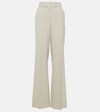 Max Mara Wide-leg High Waist Floor-length Trousers In Beige