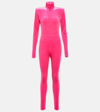 Alexandre Vauthier Velvet Jumpsuit In Pink