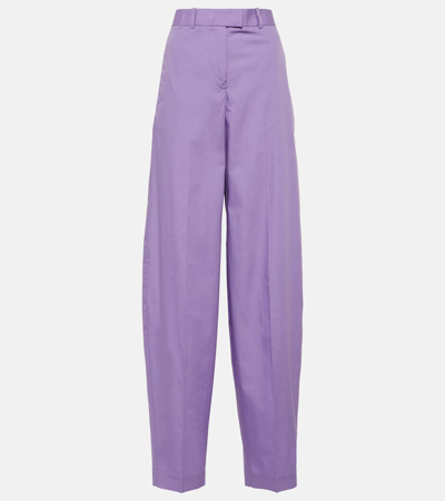Attico High-waisted Straight-leg Trousers In Purple
