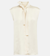 Jil Sander Satin Sleeveless Blouse In Beige