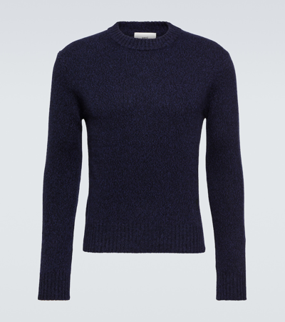 Ami Alexandre Mattiussi Ami De Caur Cashmere And Wool Sweater In Blue