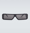 Rick Owens Rectangle Framed Sunglasses In Black