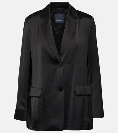 S Max Mara Bernini Satin Jacket In Black