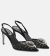 RENÉ CAOVILLA CRYSTAL-EMBELLISHED SLINGBACK PUMPS