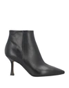 ANNA F ANNA F. WOMAN ANKLE BOOTS BLACK SIZE 8 SOFT LEATHER