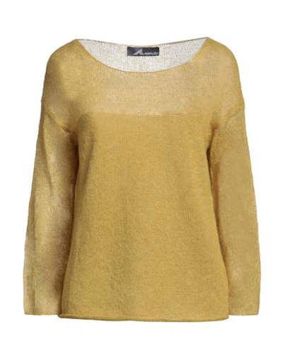 Annalisa Woman Sweater Mustard Size S Mohair Wool, Alpaca Wool, Polyamide In Yellow