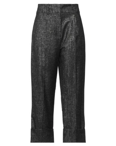 Patrizia Pepe Sera Woman Pants Black Size 8 Viscose, Polyester, Metallic Fiber, Polyamide, Elastane