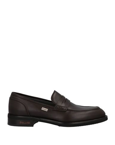 Pollini Man Loafers Dark Brown Size 12 Soft Leather
