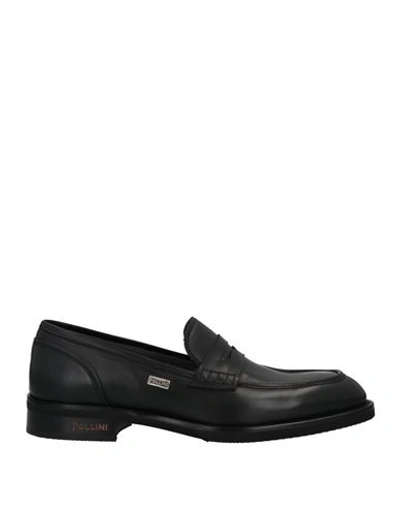 Pollini Man Loafers Black Size 11 Soft Leather