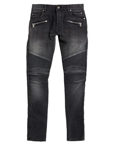 Balmain Man Jeans Steel Grey Size 29 Cotton, Polyurethane