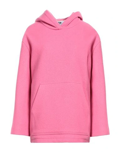 Msgm Woman Sweatshirt Pink Size 2 Virgin Wool, Polyamide
