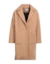 FLY GIRL FLY GIRL WOMAN COAT CAMEL SIZE 8 POLYESTER