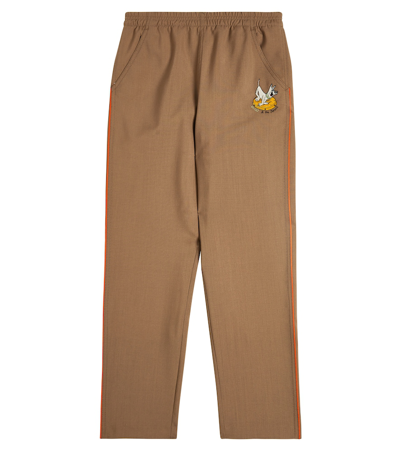 Gucci Kids' X The Jetsons Embroidered Wool Pants In Brown