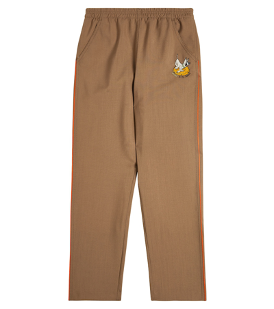 Gucci Kids' X The Jetsons Embroidered Wool Pants In Beige