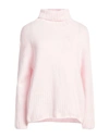 Aragona Woman Turtleneck Light Pink Size 8 Wool, Cashmere