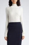 Max Mara Kiku Creme Pullover Mit Hohem Kragen In Milk