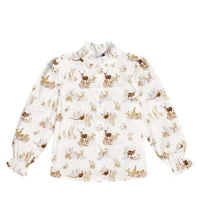 Paade Mode Kids' Printed Cotton Blouse In Multicoloured